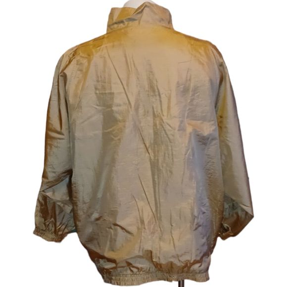 Tudor Court Lined Windbreaker Jacket Gold Women Size 4X - Picture 4 of 7